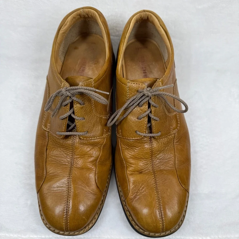 Johnston &‎ Murphy Mens Tan Leather Square Toe Oxford Shoes 20-7233 Size 11M
